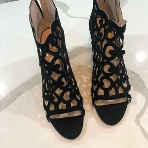 J Renee Lacy Black Ankle Boots Sz 13W